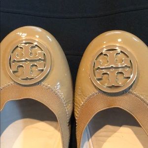 Tory Burch patent nude flats